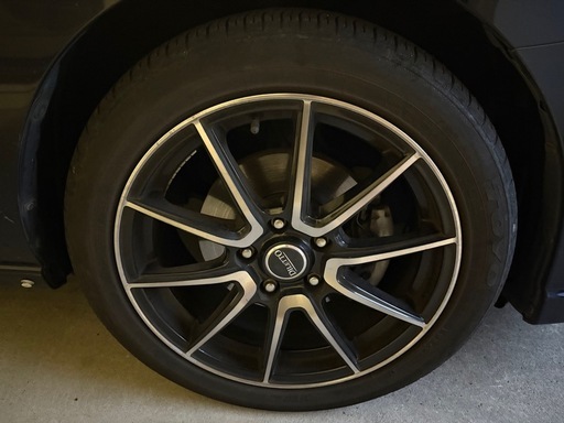 【何でもOK、転がし用タイヤと交換】205/50R17  外品アルミ+23年製３-4部山タイヤ