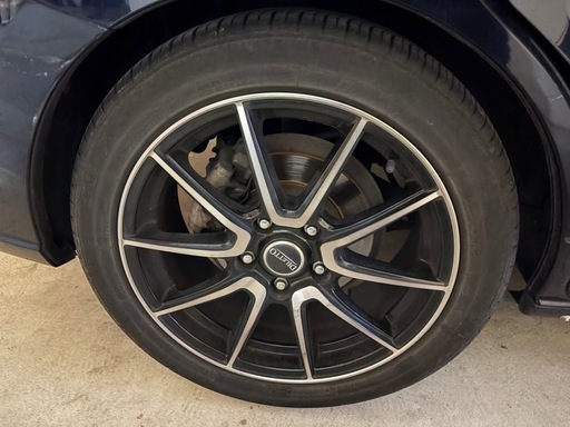 【何でもOK、転がし用タイヤと交換】205/50R17  外品アルミ+23年製３-4部山タイヤ