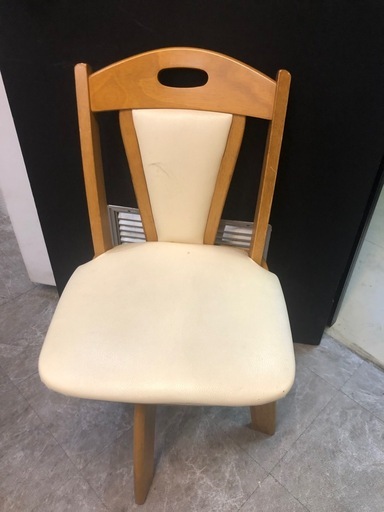 【中古】木製回転チェア 