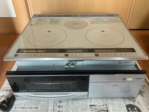 日立 ビルトインIHクッキングヒーター 2口IH＋ラジエント HT-E8S