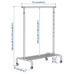 【IKEA】ハンガーラック　ホワイトの画像
