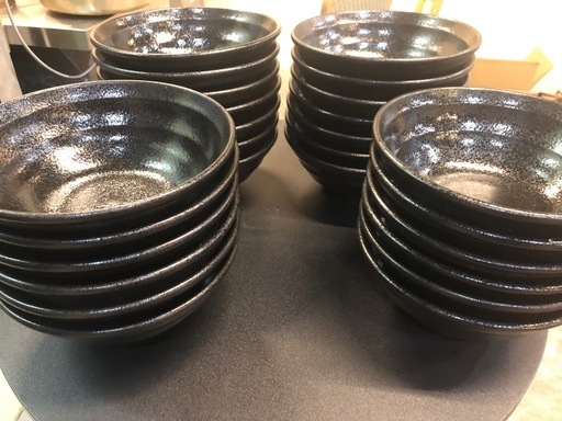 【中古】ラーメン丼（黒・普通サイズ）26個まとめてお譲りします