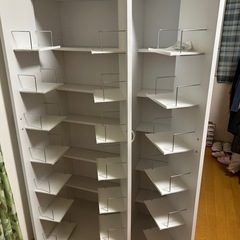 本棚（扉収納付き）幅90×奥行35×高さ158cm 6段 の画像