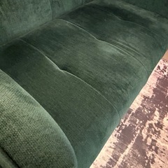 ベロア グリーンソファー 2人掛けの画像