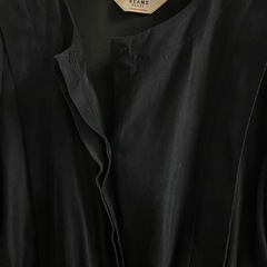 お話中　BEAMS HEART ノーカラーワンピース ネイビーの画像