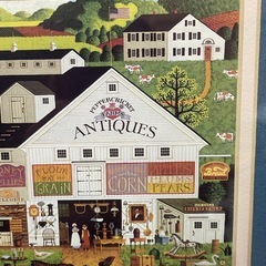 Georgina’s Country Creations アンティークショップ風 額装アート MP302 USA製 風景画 真作の画像