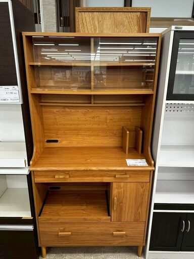 ★リユースのサカイ高崎店★TJ14438  食器棚 茶 H180×D42.5×W90 クリーニング済み