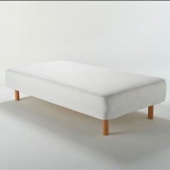 【取引中】無印良品　脚付マットレス・高密度ポケットコイル・ダブル（スチールメッシュ・洗えるカバー）  木製脚・20cmの画像