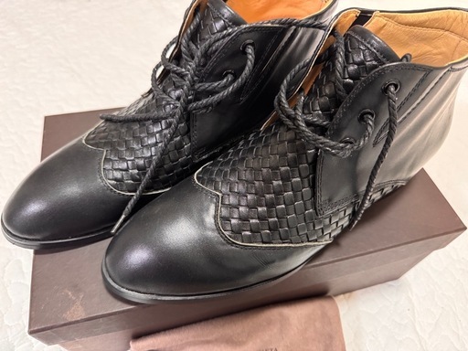 Bottega Veneta  レザー×キャンバスのオックスフォード