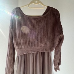 ブラウン　ロングワンピースの画像