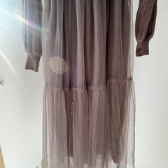 ブラウン　ロングワンピースの画像