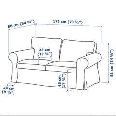 2掛ソファ　IKEA　EKTORP エークトルプの画像
