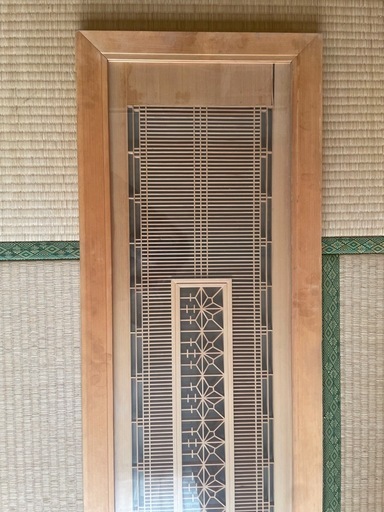 木製欄間 組子細工 書院戸 ガラス戸 建具 アンティーク