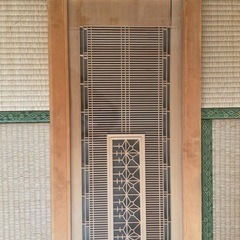 木製欄間 組子細工 書院戸 ガラス戸 建具 アンティークの画像
