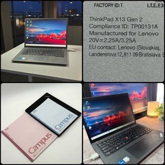 ⭐️Windows11⭐️Office2024⭐️美品 Lenovo ノートパソコン ThinkPad X13 11世代i5 16GB SSD512 小型軽量 高精細液晶 性能テストSSの画像