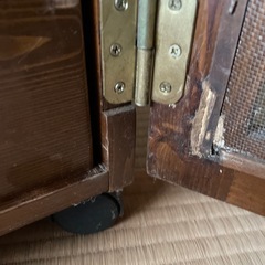 昭和レトロ　水屋　網戸　戸棚　キャスター付き　ラックの画像