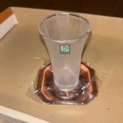 ひと口ビールグラス&金属コースターかなり古いモノの画像