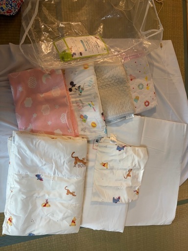 くまのプーさんベビー布団5点セット ＋毛布、敷きパットなど