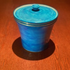 【新品】富田焼き吉金窯　紀太理光作　トルコ釉水指し　の画像