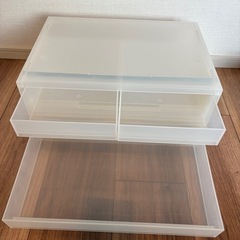 無印良品 ポリプロピレンケース 引出式 横ワイド 薄型 2個の画像