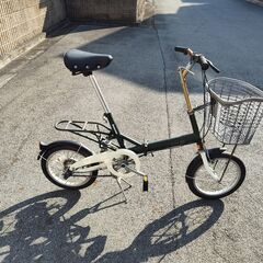 ￥2,000- ブリジストン 折りたたみ 小径 内装 3速 リア ショック 自転車 中古の画像