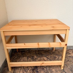 🌿 無垢材風デスク 引き出し付き ナチュラル木目 86cm 🌿 の画像