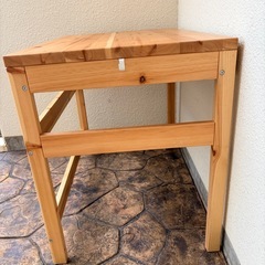 🌿 無垢材風デスク 引き出し付き ナチュラル木目 86cm 🌿 の画像