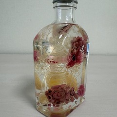 ハーバリウム　ピンクドライフラワーの画像