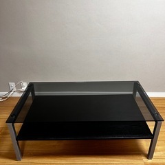 ニトリ　ローテーブル　黒　ガラス　の画像
