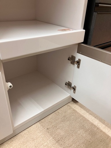 ?大川家具?レンジボード?スチーム対応?ホワイト?曇りガラス戸?おしゃれ?2912