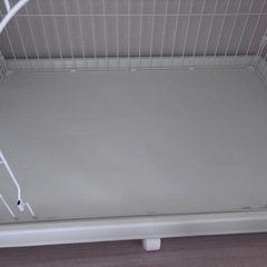 アイリスオーヤマ 猫ケージ 2段 ホワイト キャスター付（使用2週間） の画像