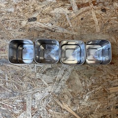 C(7834) ユキワ 深型 角キッチンポット 4個セット サイズ8 ステンレス製 調味料入れ 業務用 厨房用品 飲食店 店舗用 中古の画像