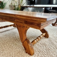 天然木ローテーブルの画像