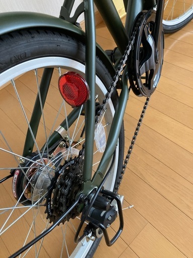 (美品)折りたたみ自転車 20インチカーキ色 シマノ6段変速