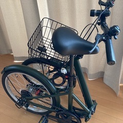 (美品)折りたたみ自転車 20インチカーキ色 シマノ6段変速の画像