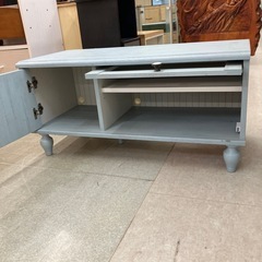 坂2602-933 フレンチシャビー ローボード TV台 キズ汚れ有りの画像