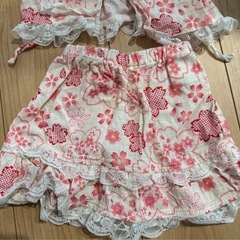 花柄コットン甚平セット 80サイズの画像