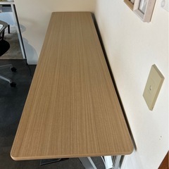 【0円】会議用テーブル（長机）2台セット 折りたたみ式 180×45cmの画像