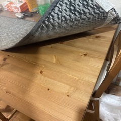 120×75cm ニトリダイニングテーブルセット　椅子四つの画像