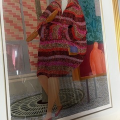 真作 金森宰司　直筆サイン入り　版画絵画 額装 リトグラフ 美術品 人物画 美人画 シルクスクリーンの画像