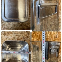 C(7836) ユキワ 深型 角キッチンポット 4個セット ステンレス 業務用 厨房用品 飲食店 店舗用の画像