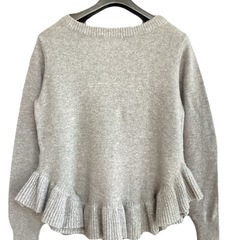 ROPE PICNIC グレー フリル裾 長袖ニットセーターの画像