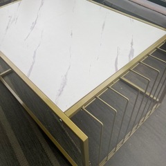 大理石調　リビングテーブルの画像