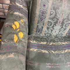 【アンティーク調】クラシック柄ソファセット（3人掛け＋1人掛け）｜グリーン系｜シーシャ屋閉店処分｜重厚感ありの画像