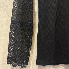 レディース　トップス　レース　ブラックの画像