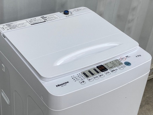 K2◇ハイセンス 洗濯機◇4.5kg◇2022年製◇風乾燥◇HW-T45F