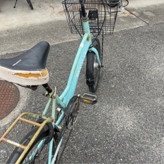 自転車　ママチャリ　ブルー　中古品の画像