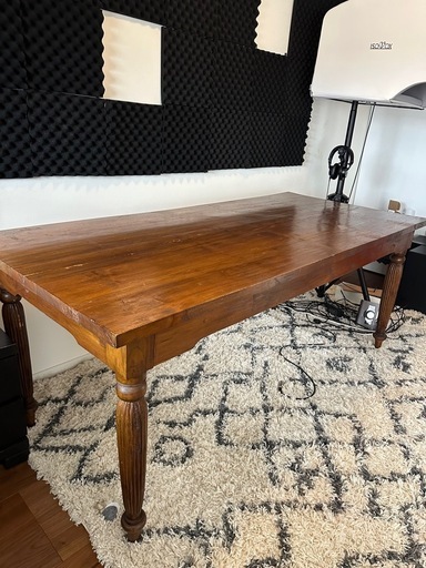バリ無垢材 180cm 大型ダイニングテーブル／アジアンヴィンテージ