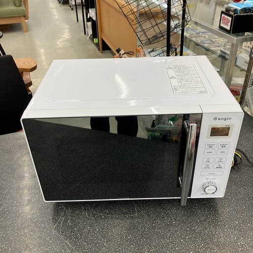 坂2602-947 エディオン eangle ANG-MO-C5 電子レンジ　庫内フラット ホワイト 2022年製 キズ汚れ有り 温め開始と、終わり間際に異音がしますが温めはできそうです
