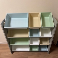 トイザらス ディアベビー おもちゃ収納ラック　アッシュグレーの画像